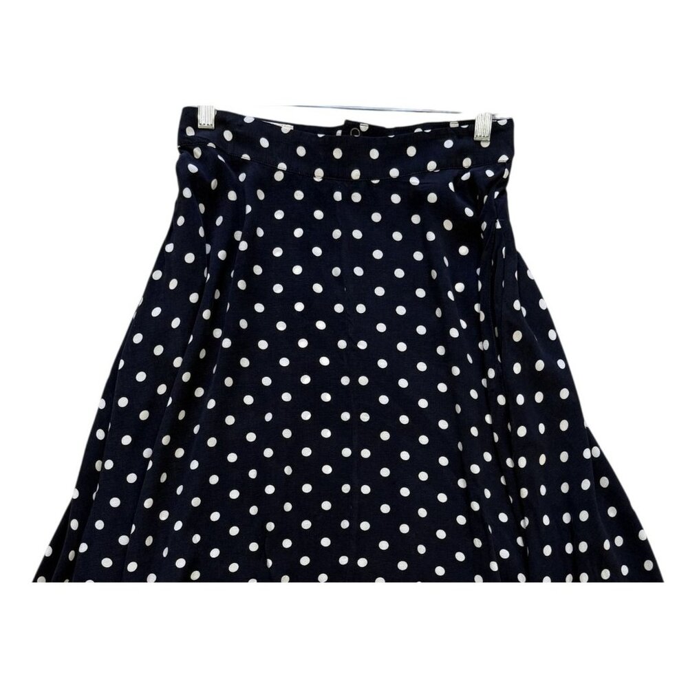 Weiz Copenhagen Womens Polka Dot A-Line Skirt Navy White S Flirty Coquette - Picture 2 of 5